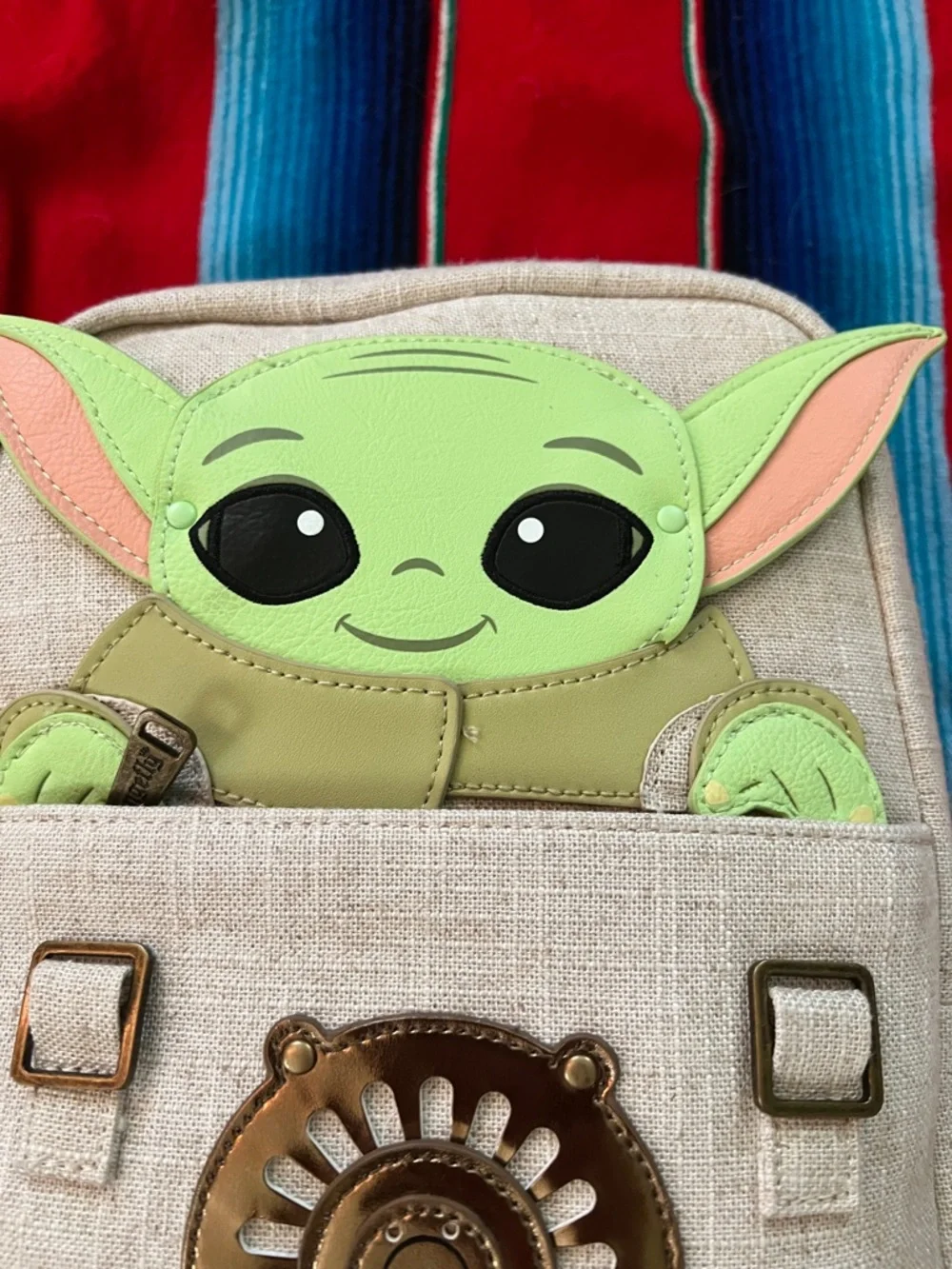 Loungefly Beige Star Wars The Child Kids backpack Bag with Green Accents